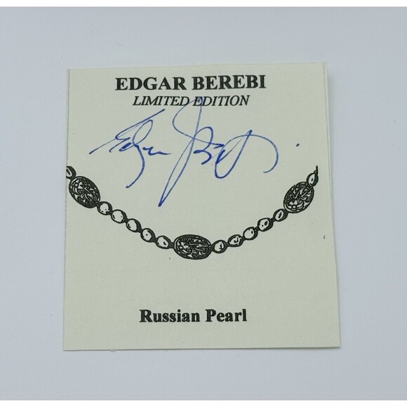 Edgar Berebi Russian Egg Fresh Water Pearl 17” Necklace Limited Edition 1996 - Picture 3 of 8